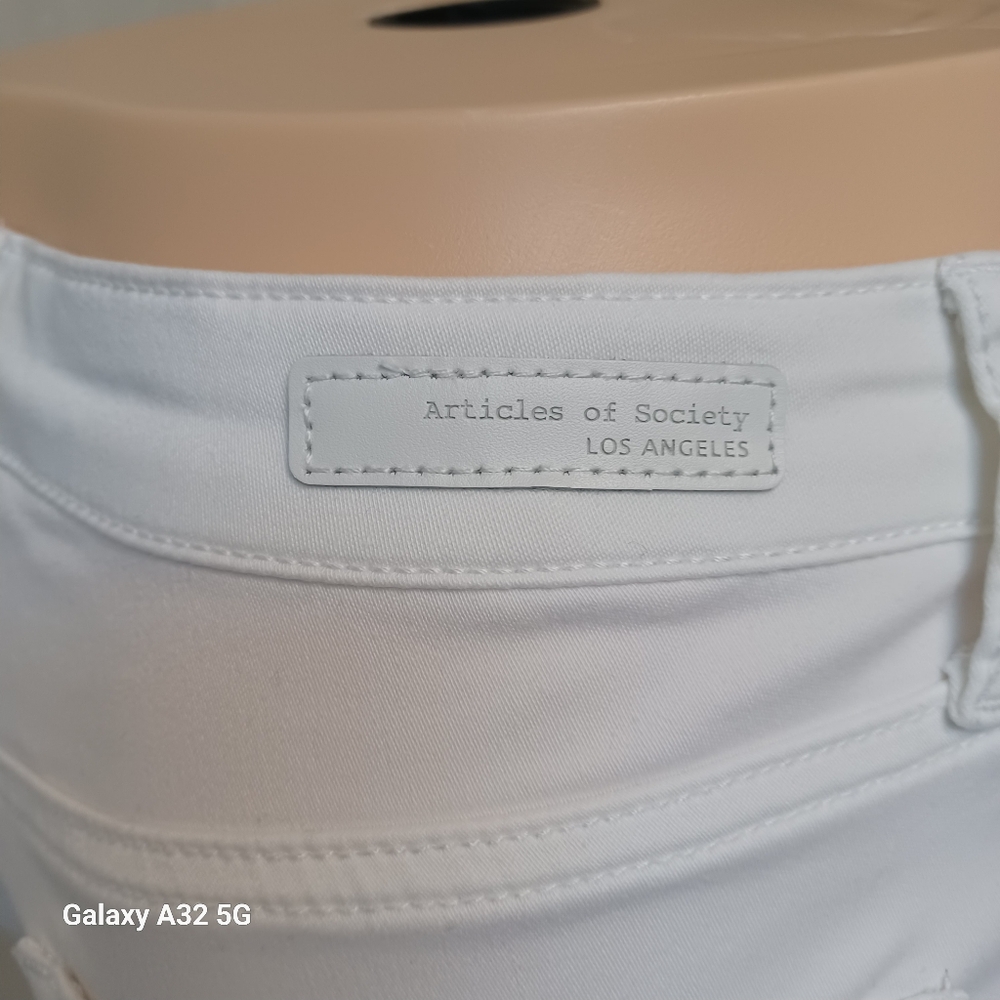 Articles Of Society Women Size 26 White Ankle Cropped Jeans Pant - Picture 8 of 16